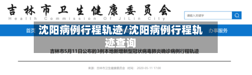 沈阳病例行程轨迹/沈阳病例行程轨迹查询-第2张图片